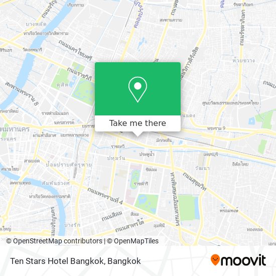 Ten Stars Hotel Bangkok map