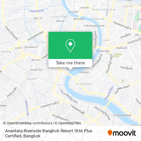 Anantara Riverside Bangkok Resort SHA Plus Certified map