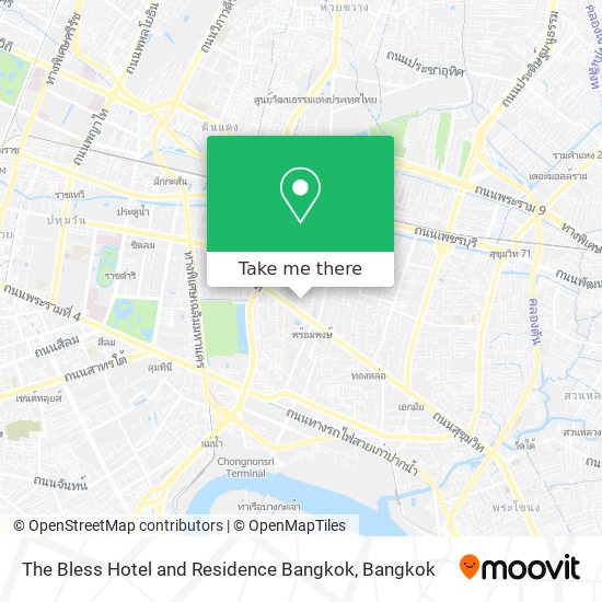 The Bless Hotel and Residence Bangkok map
