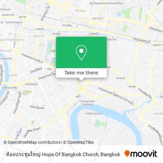 ห้องประชุมใหญ่ Hope Of Bangkok Church map