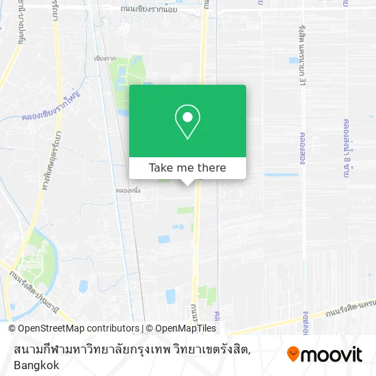 สนามกีฬามหาวิทยาลัยกรุงเทพ วิทยาเขตรังสิต map