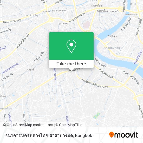 ธนาคารนครหลวงไทย สาขาบางมด map