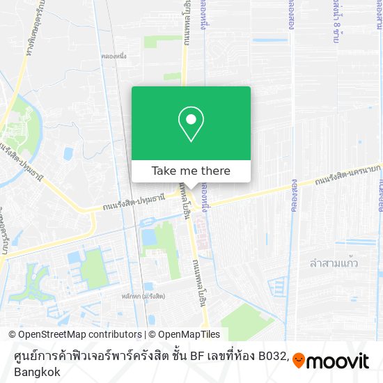 ศูนย์การค้าฟิวเจอร์พาร์ครังสิต ชั้น BF เลขที่ห้อง B032 map