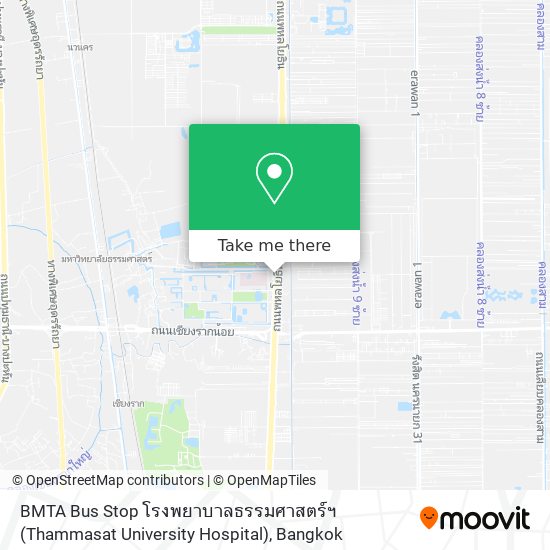 BMTA Bus Stop โรงพยาบาลธรรมศาสตร์ฯ (Thammasat University Hospital) map