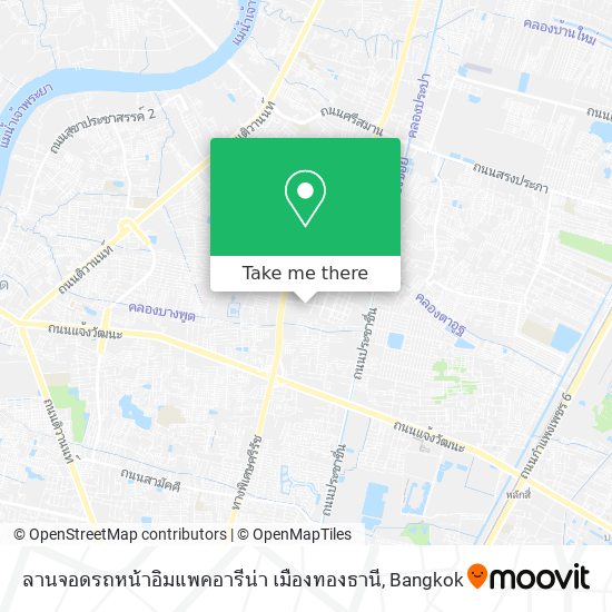 ลานจอดรถหน้าอิมแพคอารีน่า เมืองทองธานี map