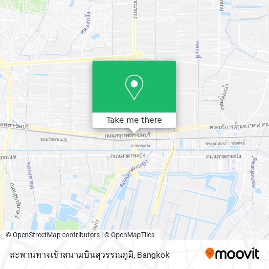 สะพานทางเข้าสนามบินสุวรรณภูมิ map