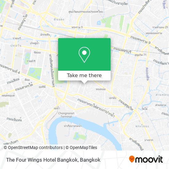 The Four Wings Hotel Bangkok map