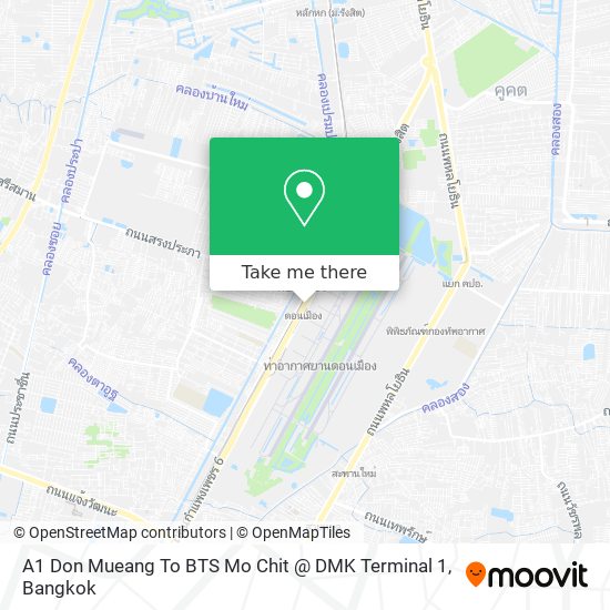 A1 Don Mueang To BTS Mo Chit @ DMK Terminal 1 map