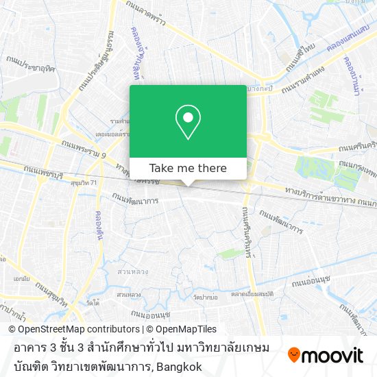 อาคาร 3 ชั้น 3 สำนักศึกษาทั่วไป มหาวิทยาลัยเกษมบัณฑิต วิทยาเขตพัฒนาการ map