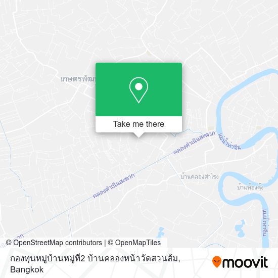 กองทุนหมู่บ้านหมู่ที่2 บ้านคลองหน้าวัดสวนส้ม map