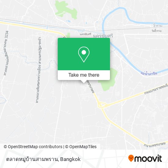 ตลาดหมู่บ้านสามพราน map