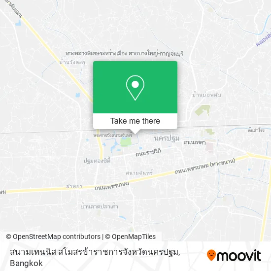 สนามเทนนิส สโมสรข้าราชการจังหวัดนครปฐม map