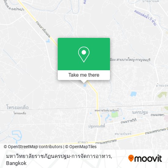 มหาวิทยาลัยราชภัฏนครปฐม-การจัดการอาหาร map