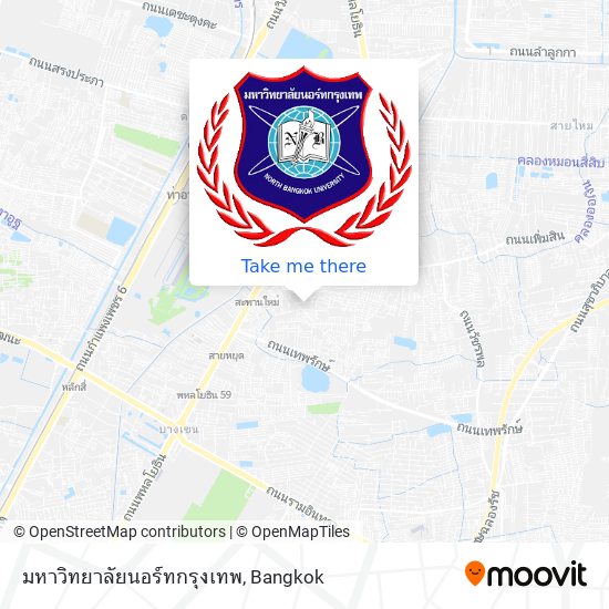 มหาวิทยาลัยนอร์ทกรุงเทพ map