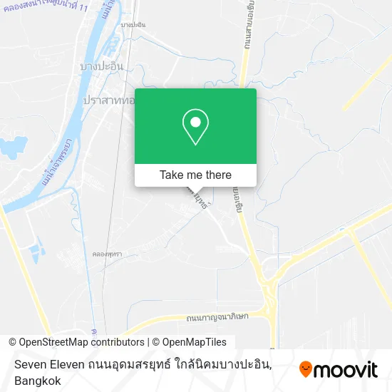 Seven Eleven ถนนอุดมสรยุทธ์ ใกล้นิคมบางปะอิน map
