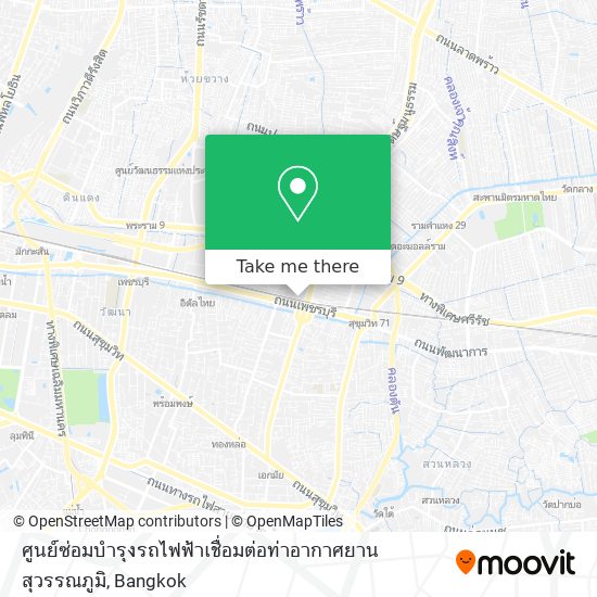 ศูนย์ซ่อมบำรุงรถไฟฟ้าเชื่อมต่อท่าอากาศยานสุวรรณภูมิ map