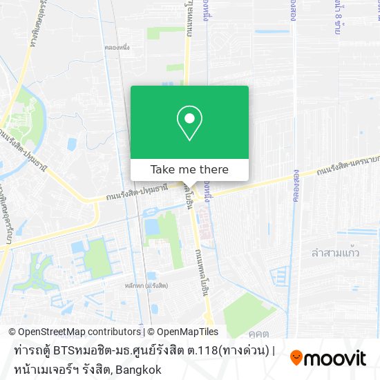 ท่ารถตู้ BTSหมอชิต-มธ.ศูนย์รังสิต ต.118(ทางด่วน) | หน้าเมเจอร์ฯ รังสิต map