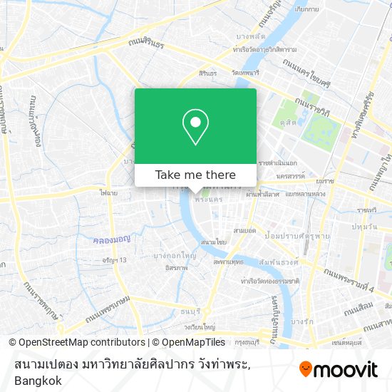 สนามเปตอง มหาวิทยาลัยศิลปากร วังท่าพระ map