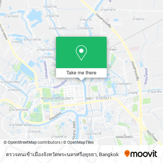 ตรวจคนเข้าเมืองจังหวัดพระนครศรีอยุธยา map