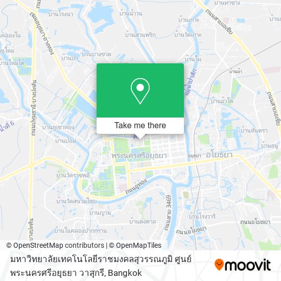 มหาวิทยาลัยเทคโนโลยีราชมงคลสุวรรณภูมิ ศูนย์พระนครศรีอยุธยา วาสุกรี map