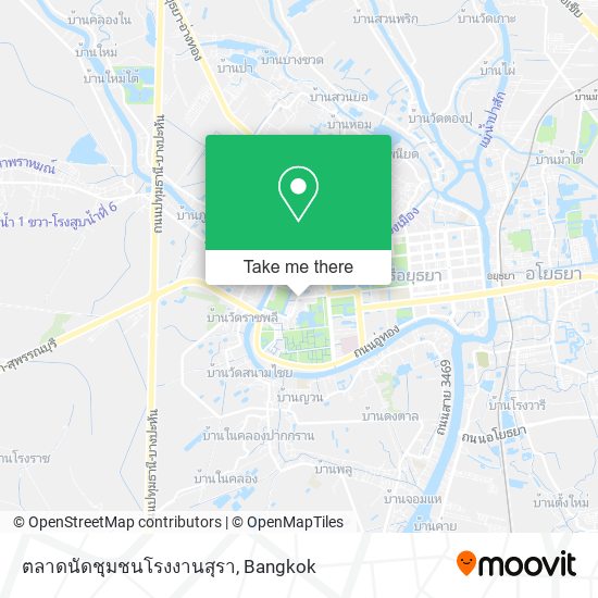 ตลาดนัดชุมชนโรงงานสุรา map