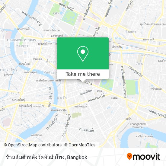 ร้านส้มตำหลังวัดหัวลำโพง map