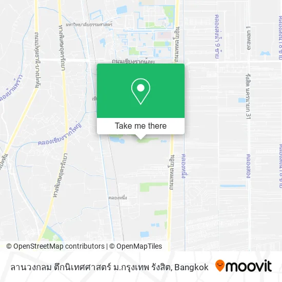 ลานวงกลม ตึกนิเทศศาสตร์ ม.กรุงเทพ รังสิต map