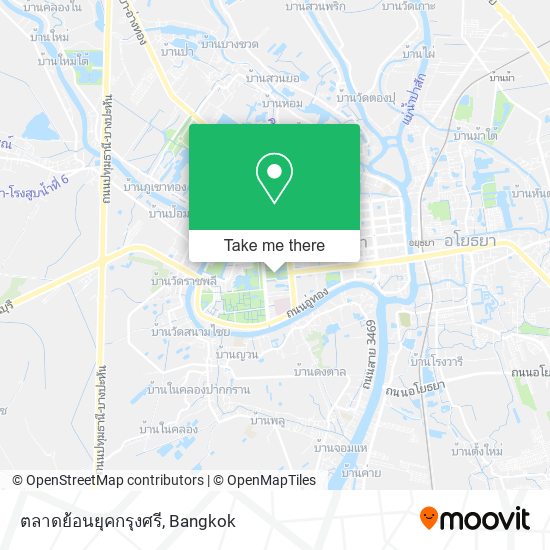 ตลาดย้อนยุคกรุงศรี map