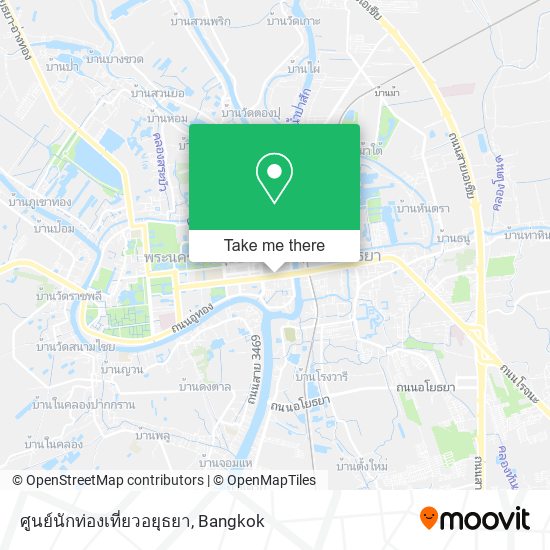 ศูนย์นักท่องเที่ยวอยุธยา map