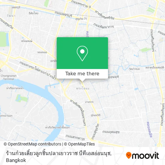 ร้านก๋วยเตี๋ยวลูกชิ้นปลาเยาวราช บีทีเอสอ่อนนุช map