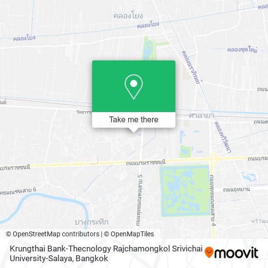 Krungthai Bank-Thecnology Rajchamongkol Srivichai University-Salaya map