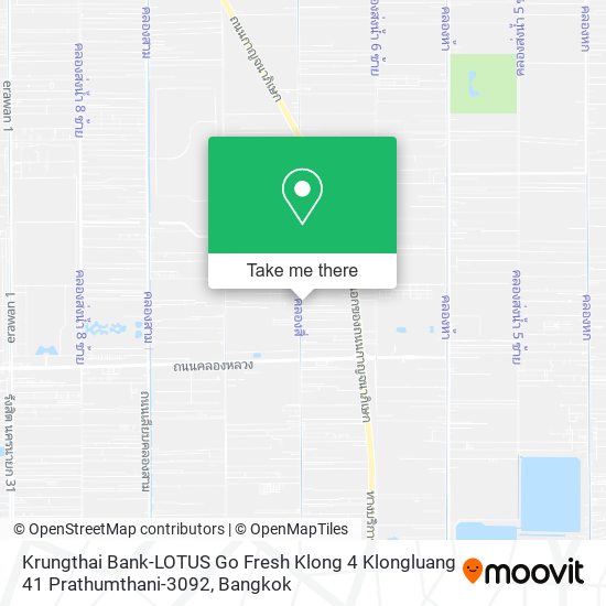 Krungthai Bank-LOTUS Go Fresh Klong 4 Klongluang 41 Prathumthani-3092 map