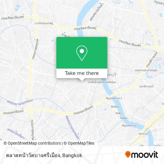 ตลาดหน้าวัดบางศรีเมือง map