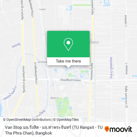 Van Stop มธ.รังสิต - มธ.ท่าพระจันทร์ (TU Rangsit - TU Tha Phra Chan) map