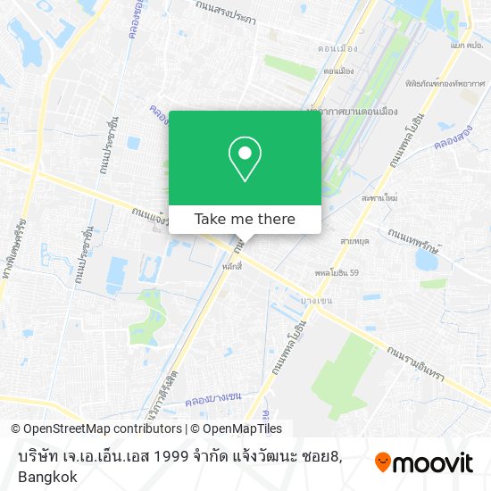 บริษัท เจ.เอ.เอ็น.เอส 1999 จำกัด แจ้งวัฒนะ ซอย8 map