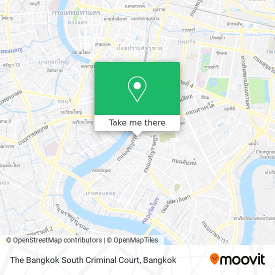 The Bangkok South Criminal Court map