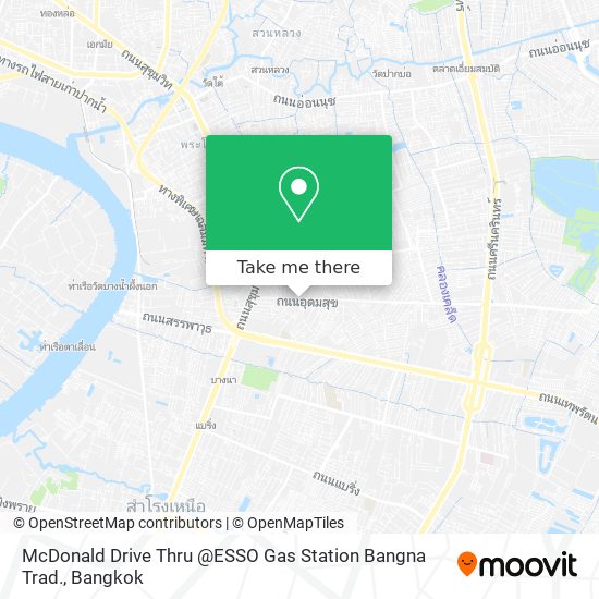 McDonald Drive Thru @ESSO Gas Station Bangna Trad. map