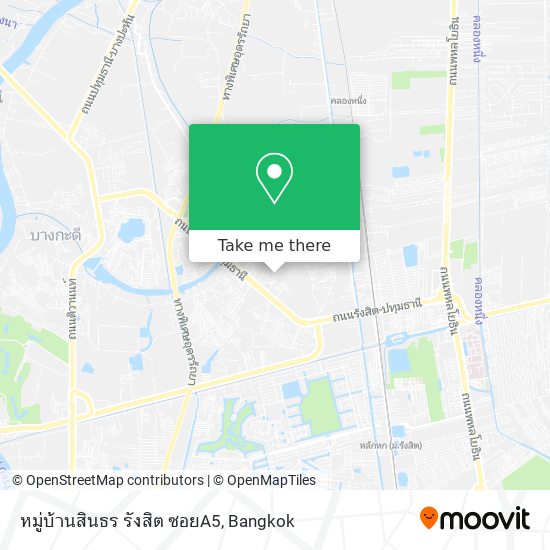 หมู่บ้านสินธร รังสิต ซอยA5 map