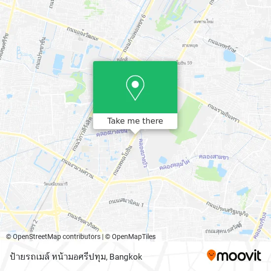 ป้ายรถเมล์ หน้ามอศรีปทุม map
