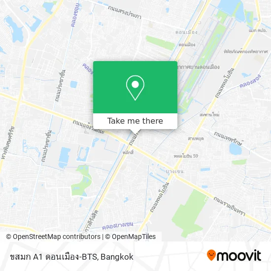 ขสมก A1 ดอนเมือง-BTS map