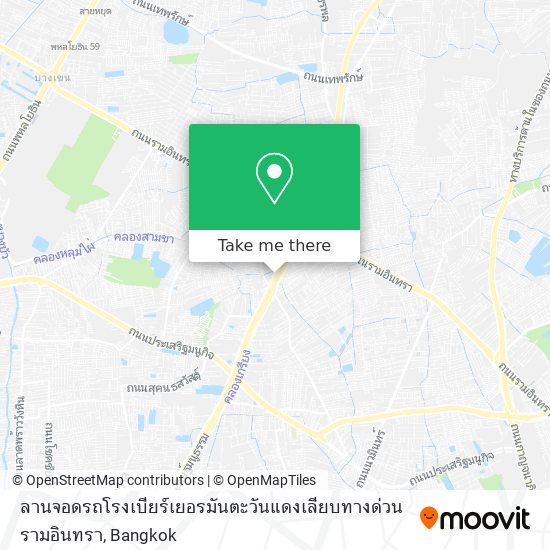 ลานจอดรถโรงเบียร์เยอรมันตะวันแดงเลียบทางด่วนรามอินทรา map