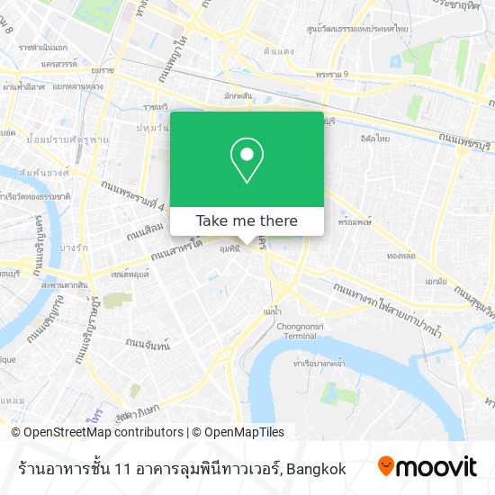 ร้านอาหารชั้น 11 อาคารลุมพินีทาวเวอร์ map