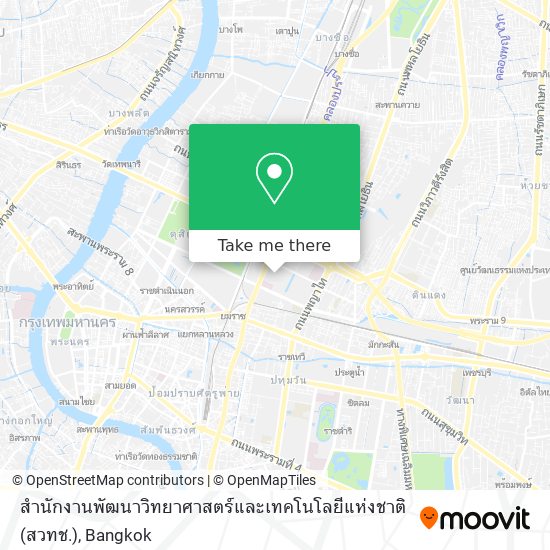 สำนักงานพัฒนาวิทยาศาสตร์และเทคโนโลยีแห่งชาติ (สวทช.) map