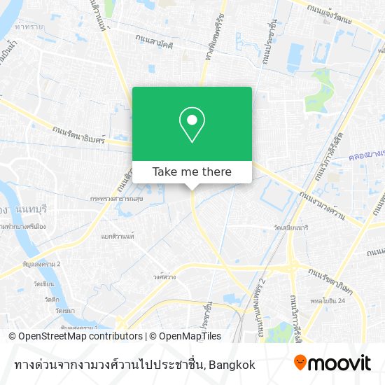 ทางด่วนจากงามวงศ์วานไปประชาชื่น map