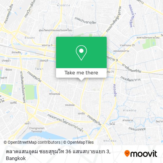 ตลาดแสนอุดม ซอยสุขุมวิท 36 แสนสบายแยก 3 map