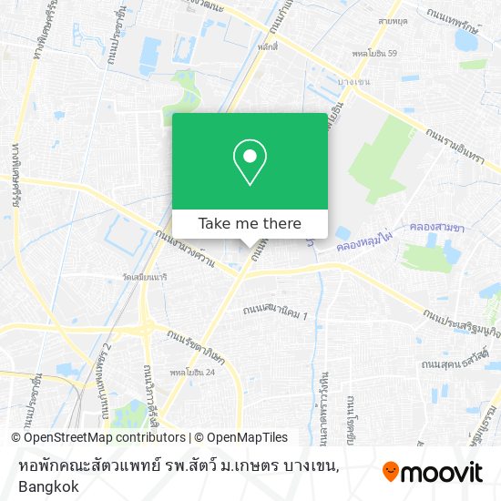 หอพักคณะสัตวแพทย์ รพ.สัตว์ ม.เกษตร บางเขน map