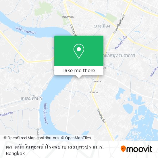 ตลาดนัดวันพุธหน้าโรงพยาบาลสมุทรปราการ map