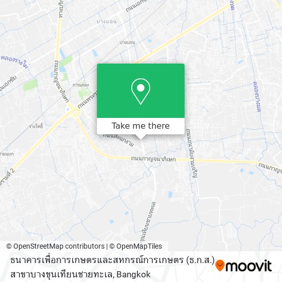 ธนาคารเพื่อการเกษตรและสหกรณ์การเกษตร (ธ.ก.ส.) สาขาบางขุนเทียนชายทะเล map