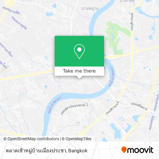 ตลาดเช้าหมู่บ้านเมืองประชา map