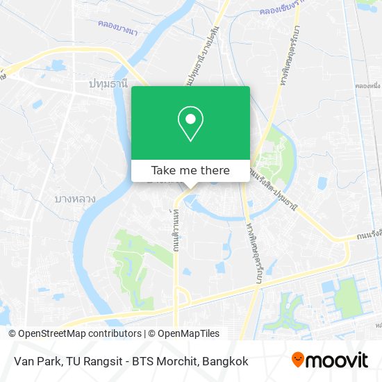 Van Park, TU Rangsit - BTS Morchit map